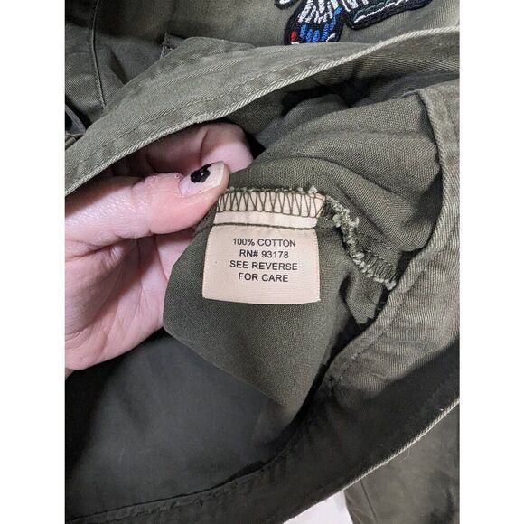 Philosophy Women's Army Green Butterfly Cropped Button Down Jacket - Size M - Picture 10 of 10